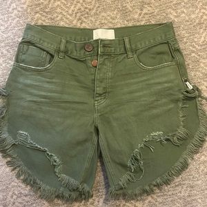 One teaspoon army green jean shorts